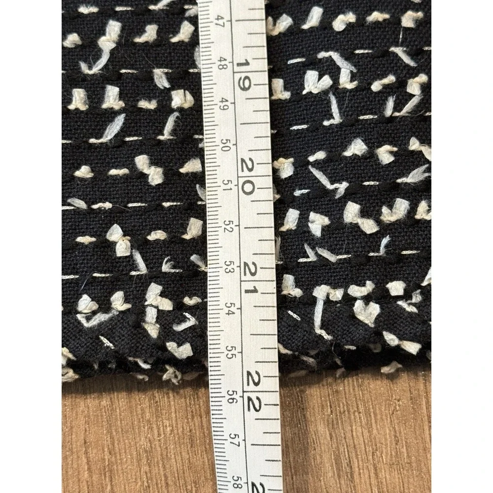 Kate Spade Women's Edina Tweed Blazer Sz‎ 4/6 Black Cream Jacket Coat Classic